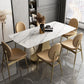 Traditional Luxury Table Metal Base Rectangle Pedestal Casual Dining Table for Home