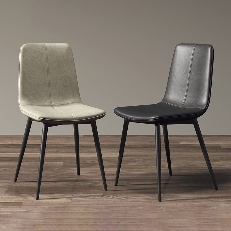 Modern Style Side Chair Faux Leather Dining Chair with Metal Leg Clearhalo 'Dining Chairs' 'Dining Tables & Seating' 'dining_chair' 'furn' 'furn_dining_chair' 'Furniture' 'Kitchen & Dining Furniture' 6067281