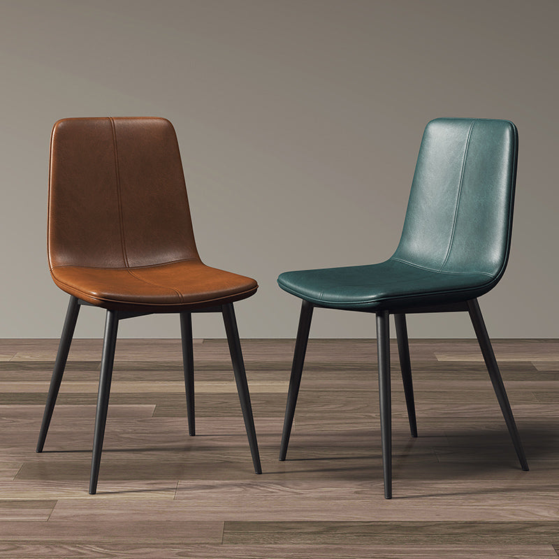 Modern Style Side Chair Faux Leather Dining Chair with Metal Leg Clearhalo 'Dining Chairs' 'Dining Tables & Seating' 'dining_chair' 'furn' 'furn_dining_chair' 'Furniture' 'Kitchen & Dining Furniture' 6067283