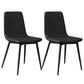Modern Style Side Chair Faux Leather Dining Chair with Metal Leg Black 2 Piece Set Clearhalo 'Dining Chairs' 'Dining Tables & Seating' 'dining_chair' 'furn' 'furn_dining_chair' 'Furniture' 'Kitchen & Dining Furniture' 6067284