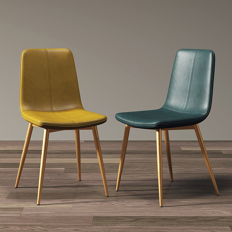 Modern Style Side Chair Faux Leather Dining Chair with Metal Leg Clearhalo 'Dining Chairs' 'Dining Tables & Seating' 'dining_chair' 'furn' 'furn_dining_chair' 'Furniture' 'Kitchen & Dining Furniture' 6067287