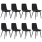 Modern Style Side Chair Faux Leather Dining Chair with Metal Leg Black 8 Piece Set Clearhalo 'Dining Chairs' 'Dining Tables & Seating' 'dining_chair' 'furn' 'furn_dining_chair' 'Furniture' 'Kitchen & Dining Furniture' 6067289