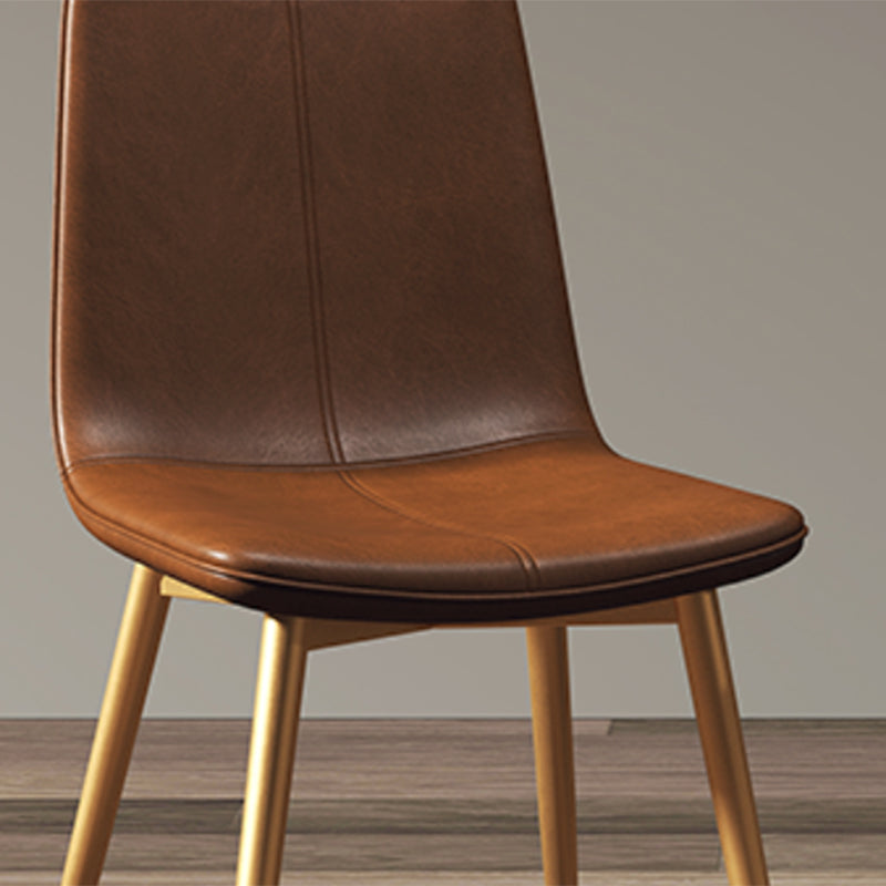 Modern Style Side Chair Faux Leather Dining Chair with Metal Leg Clearhalo 'Dining Chairs' 'Dining Tables & Seating' 'dining_chair' 'furn' 'furn_dining_chair' 'Furniture' 'Kitchen & Dining Furniture' 6067295