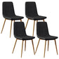 Modern Style Side Chair Faux Leather Dining Chair with Metal Leg Black-Gold 4 Piece Set Clearhalo 'Dining Chairs' 'Dining Tables & Seating' 'dining_chair' 'furn' 'furn_dining_chair' 'Furniture' 'Kitchen & Dining Furniture' 6067296