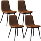 Modern Style Side Chair Faux Leather Dining Chair with Metal Leg Black-Brown 4 Piece Set Clearhalo 'Dining Chairs' 'Dining Tables & Seating' 'dining_chair' 'furn' 'furn_dining_chair' 'Furniture' 'Kitchen & Dining Furniture' 6067301