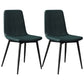 Modern Style Side Chair Faux Leather Dining Chair with Metal Leg Green-Black 2 Piece Set Clearhalo 'Dining Chairs' 'Dining Tables & Seating' 'dining_chair' 'furn' 'furn_dining_chair' 'Furniture' 'Kitchen & Dining Furniture' 6067320