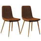 Modern Style Side Chair Faux Leather Dining Chair with Metal Leg Gold-Brown 2 Piece Set Clearhalo 'Dining Chairs' 'Dining Tables & Seating' 'dining_chair' 'furn' 'furn_dining_chair' 'Furniture' 'Kitchen & Dining Furniture' 6067325