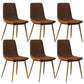 Modern Style Side Chair Faux Leather Dining Chair with Metal Leg Gold-Brown 6 Piece Set Clearhalo 'Dining Chairs' 'Dining Tables & Seating' 'dining_chair' 'furn' 'furn_dining_chair' 'Furniture' 'Kitchen & Dining Furniture' 6067327