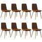 Modern Style Side Chair Faux Leather Dining Chair with Metal Leg Gold-Brown 8 Piece Set Clearhalo 'Dining Chairs' 'Dining Tables & Seating' 'dining_chair' 'furn' 'furn_dining_chair' 'Furniture' 'Kitchen & Dining Furniture' 6067328
