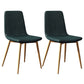 Modern Style Side Chair Faux Leather Dining Chair with Metal Leg Green Gold 2 Piece Set Clearhalo 'Dining Chairs' 'Dining Tables & Seating' 'dining_chair' 'furn' 'furn_dining_chair' 'Furniture' 'Kitchen & Dining Furniture' 6067335