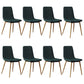 Modern Style Side Chair Faux Leather Dining Chair with Metal Leg Green Gold 8 Piece Set Clearhalo 'Dining Chairs' 'Dining Tables & Seating' 'dining_chair' 'furn' 'furn_dining_chair' 'Furniture' 'Kitchen & Dining Furniture' 6067338