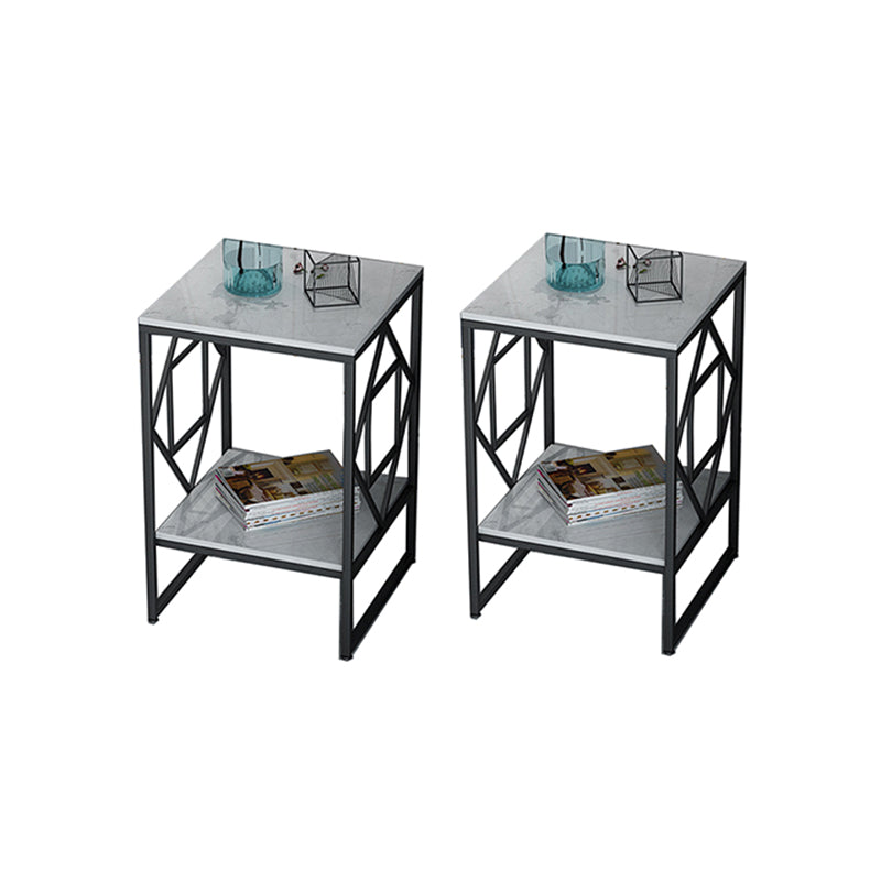 Modern Slate Corner Table Square Side End Table for Living Room