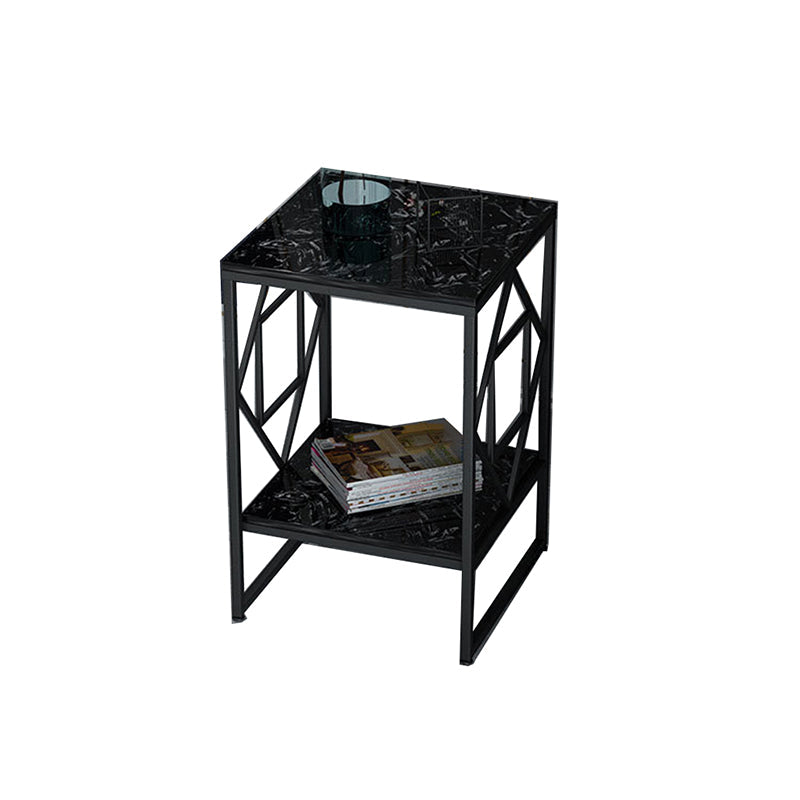 Modern Slate Corner Table Square Side End Table for Living Room