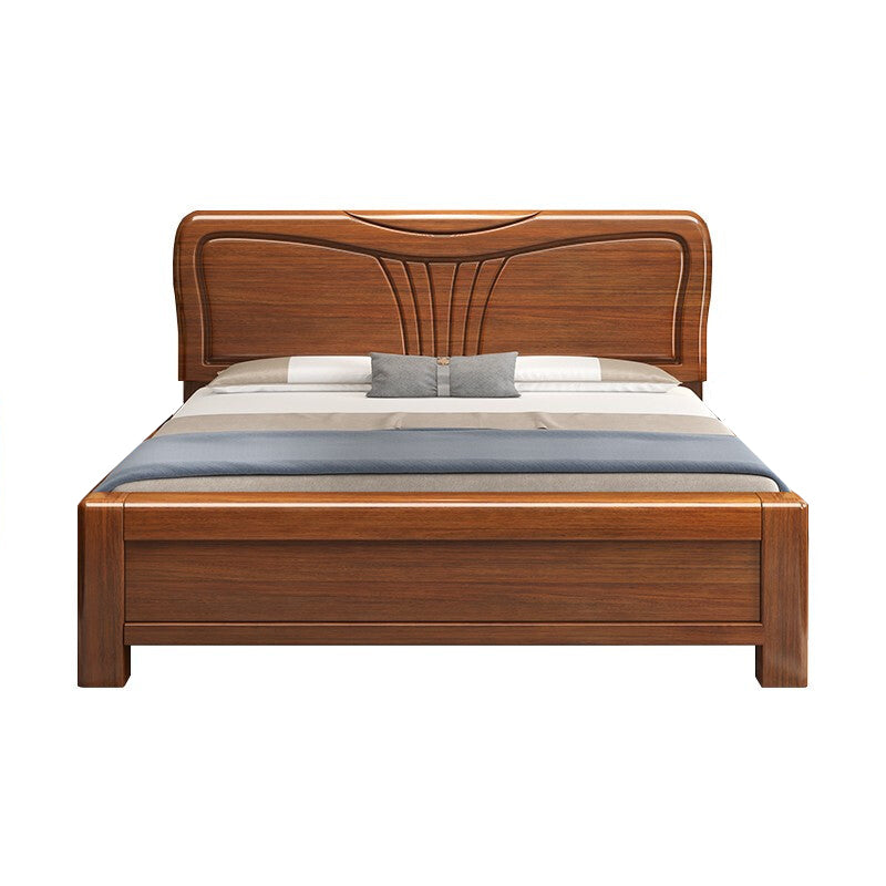 Crame de lit de style traditionnel lit standard en noyer avec tête de lit