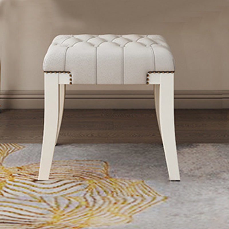 Ensemble de tabourets de coiffeuse de maquillage en miroir en bois noir / blanc