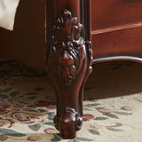 84.65 inch Wide Victorian Bed Rubberwood Bed Frame with Upholstered Headboard Clearhalo 'Bedroom Furniture' 'Beds' 'furn' 'furn_beds' 'Furniture' 6067682