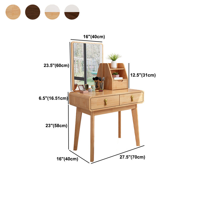 Vanité de maquillage en bois massif scandinave 3 tiroir vanité