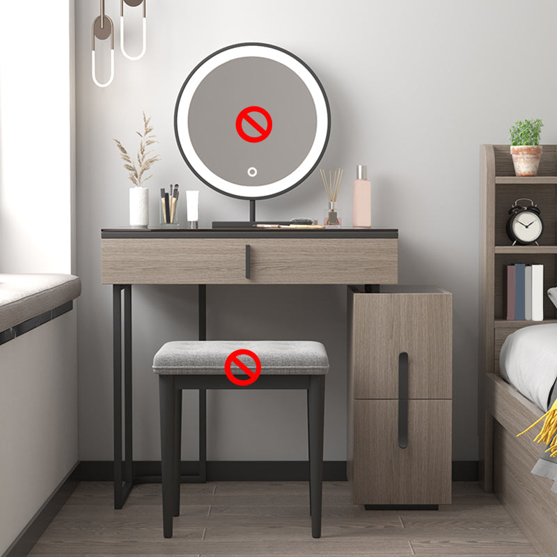 3-Drawer-Gla-Waschtisch mit Stuhlglam 26,4 "W-Schminktisch