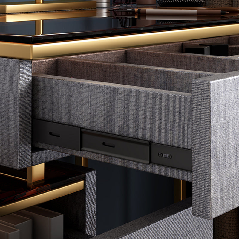 3-Drawer-Gla-Waschtisch mit Stuhlglam 26,4 "W-Schminktisch