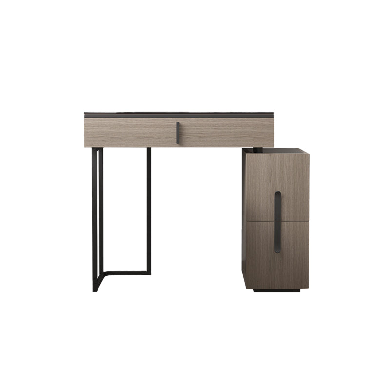 3-Drawer-Gla-Waschtisch mit Stuhlglam 26,4 "W-Schminktisch