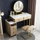 33.5" W Slate Vanity Table Modern 4 Drawers Makeup Vanity Table with Stool Clearhalo 'Bedroom Furniture' 'furn' 'furn_makeup_vanities' 'Furniture' 'Makeup Vanities' 'makeup_vanities' 6067831