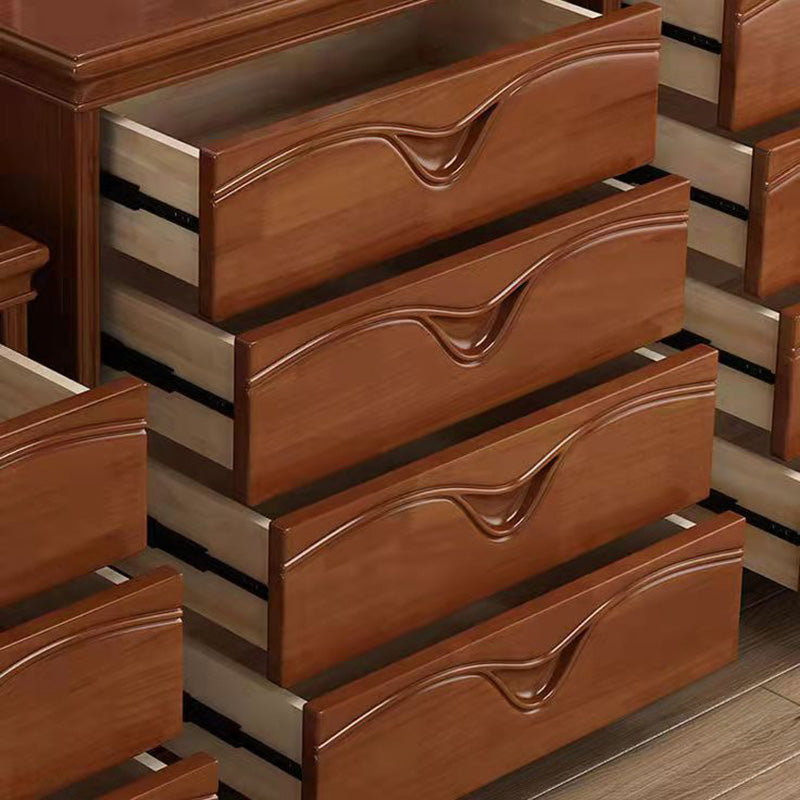 Brun 16.14 "Large Accent moderne coffre en bois avec des tiroirs