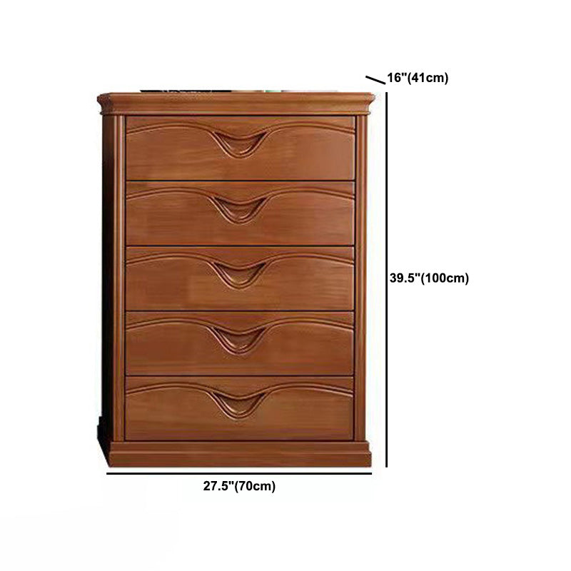 Brun 16.14 "Large Accent moderne coffre en bois avec des tiroirs