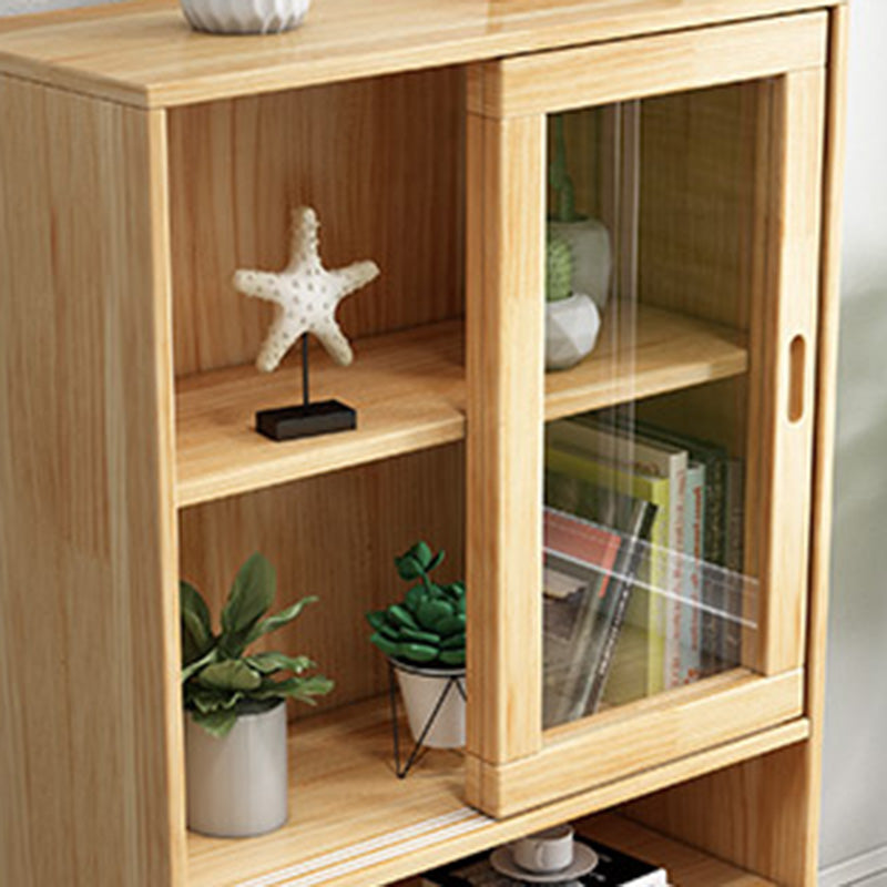 Mobile contemporaneo cabinet laterale naturale con vetro