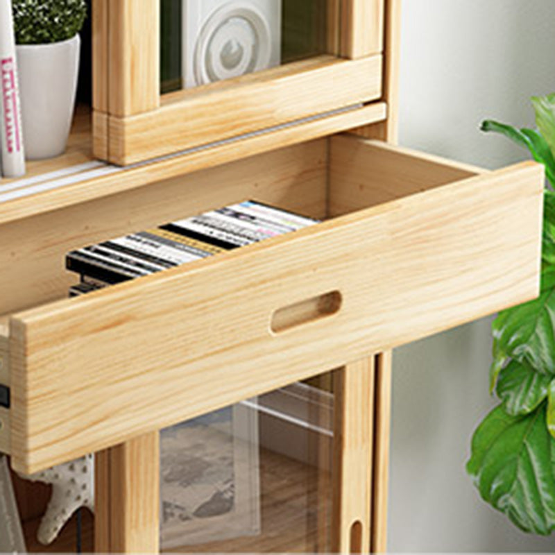 Mobile contemporaneo cabinet laterale naturale con vetro