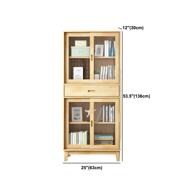 Mobile contemporaneo cabinet laterale naturale con vetro