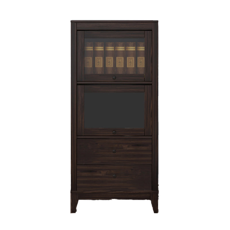 Mid-Century Modern Side Cabinet Square Accent Cabinet with Brown Clearhalo 'Cabinets & Chests' 'cabinets_chests' 'furn' 'furn_cabinets_chests' 'Furniture' 'Living Room Furniture' 6067996
