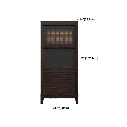 Mid-Century Modern Side Cabinet Square Accent Cabinet with Brown Clearhalo 'Cabinets & Chests' 'cabinets_chests' 'furn' 'furn_cabinets_chests' 'Furniture' 'Living Room Furniture' 6067998