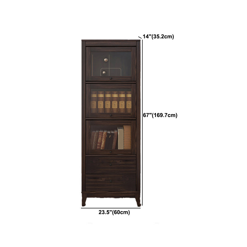 Mid-Century Modern Side Cabinet Square Accent Cabinet with Brown Clearhalo 'Cabinets & Chests' 'cabinets_chests' 'furn' 'furn_cabinets_chests' 'Furniture' 'Living Room Furniture' 6067999
