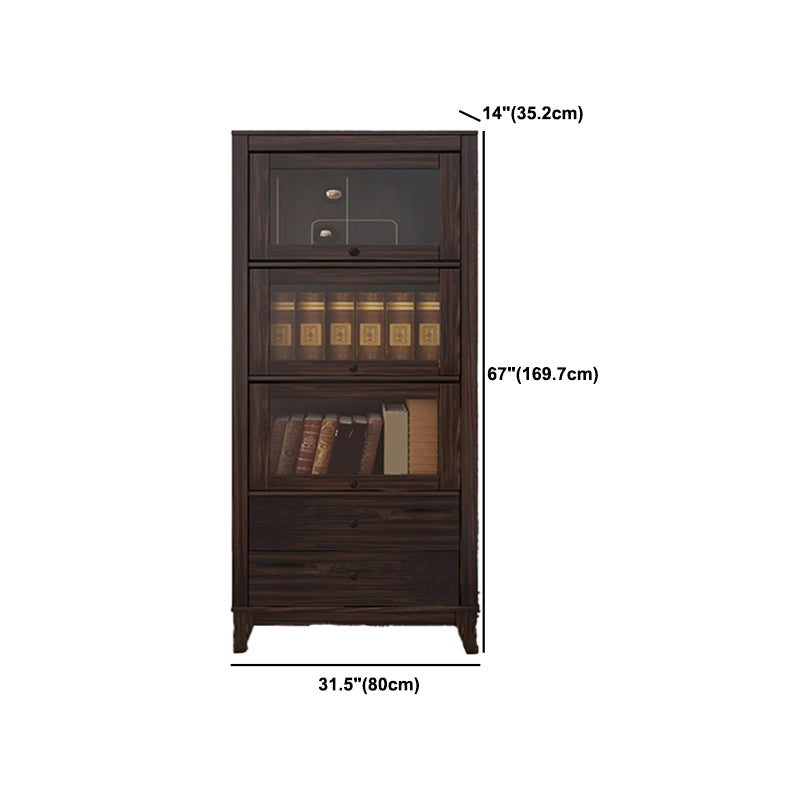 Mid-Century Modern Side Cabinet Square Accent Cabinet with Brown Clearhalo 'Cabinets & Chests' 'cabinets_chests' 'furn' 'furn_cabinets_chests' 'Furniture' 'Living Room Furniture' 6068000