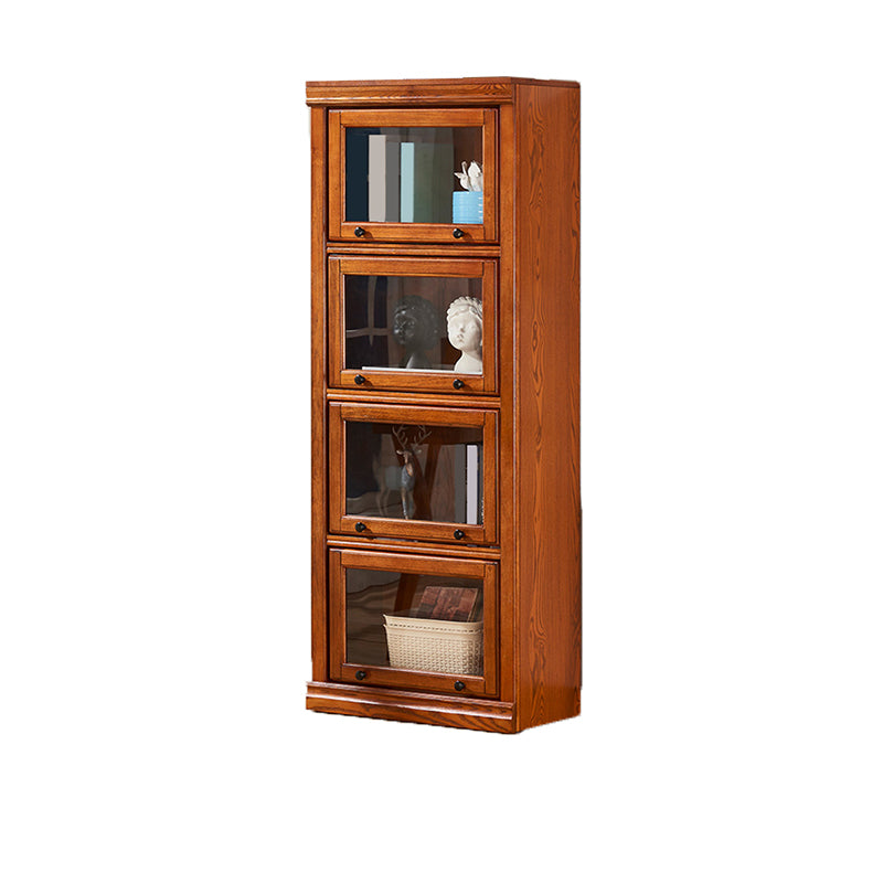 Mid-Century Modern Side Cabinet Square Accent Cabinet with Glass Paned Clearhalo 'Cabinets & Chests' 'cabinets_chests' 'furn' 'furn_cabinets_chests' 'Furniture' 'Living Room Furniture' 6068005