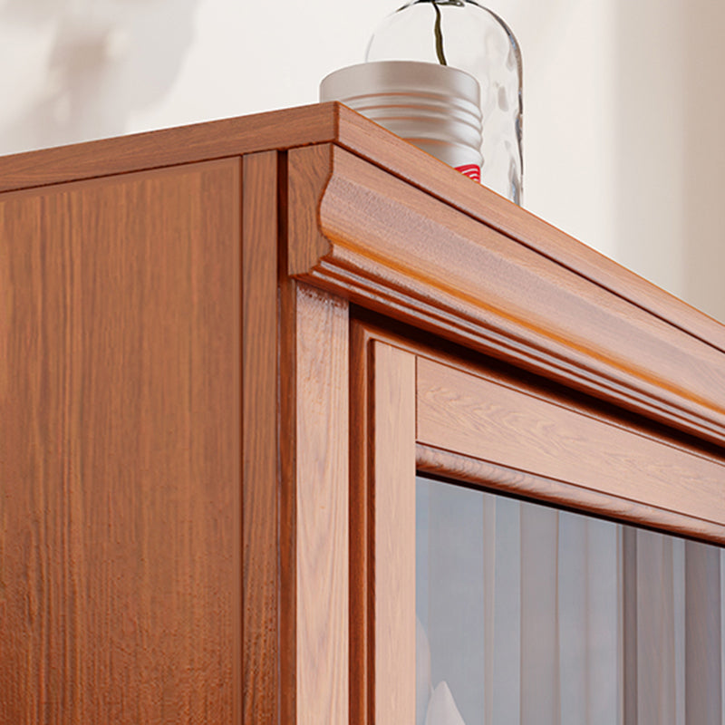 Mid-Century Modern Side Cabinet Square Accent Cabinet with Glass Paned Clearhalo 'Cabinets & Chests' 'cabinets_chests' 'furn' 'furn_cabinets_chests' 'Furniture' 'Living Room Furniture' 6068006