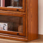Mid-Century Modern Side Cabinet Square Accent Cabinet with Glass Paned Clearhalo 'Cabinets & Chests' 'cabinets_chests' 'furn' 'furn_cabinets_chests' 'Furniture' 'Living Room Furniture' 6068007