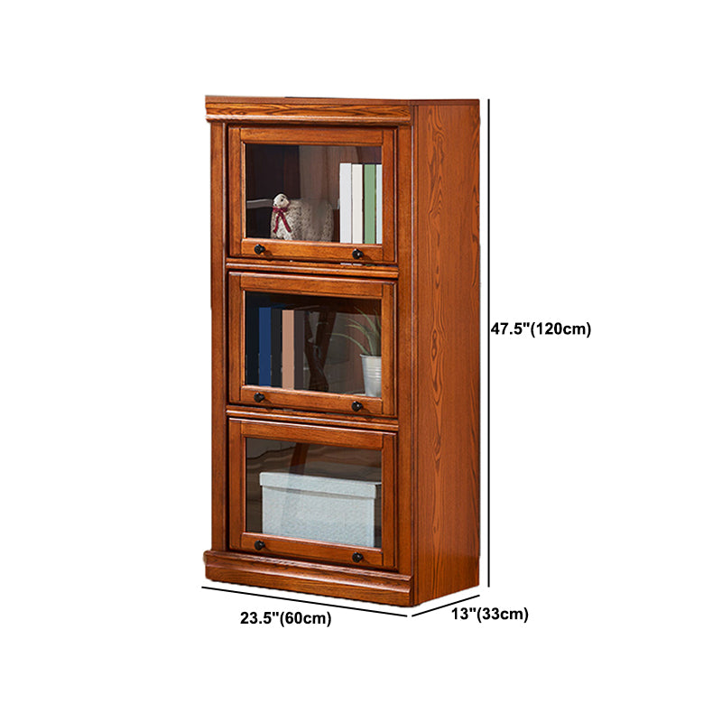 Mid-Century Modern Side Cabinet Square Accent Cabinet with Glass Paned Clearhalo 'Cabinets & Chests' 'cabinets_chests' 'furn' 'furn_cabinets_chests' 'Furniture' 'Living Room Furniture' 6068011