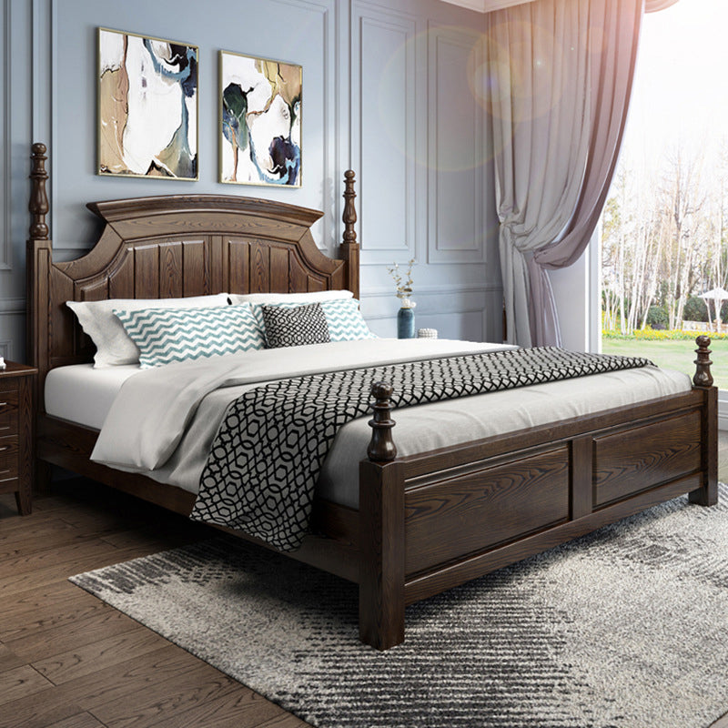 Rustic Style Bed Frame Solid Wood Standard Bed with Headboard Clearhalo 'Bedroom Furniture' 'Beds' 'furn' 'furn_beds' 'Furniture' 6068035