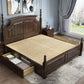 Rustic Style Bed Frame Solid Wood Standard Bed with Headboard Pull-Out Storage Clearhalo 'Bedroom Furniture' 'Beds' 'furn' 'furn_beds' 'Furniture' 6068037