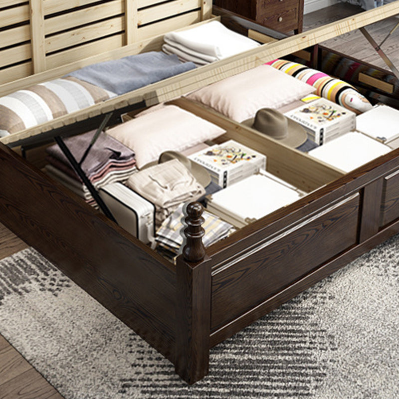 Rustic Style Bed Frame Solid Wood Standard Bed with Headboard Clearhalo 'Bedroom Furniture' 'Beds' 'furn' 'furn_beds' 'Furniture' 6068042