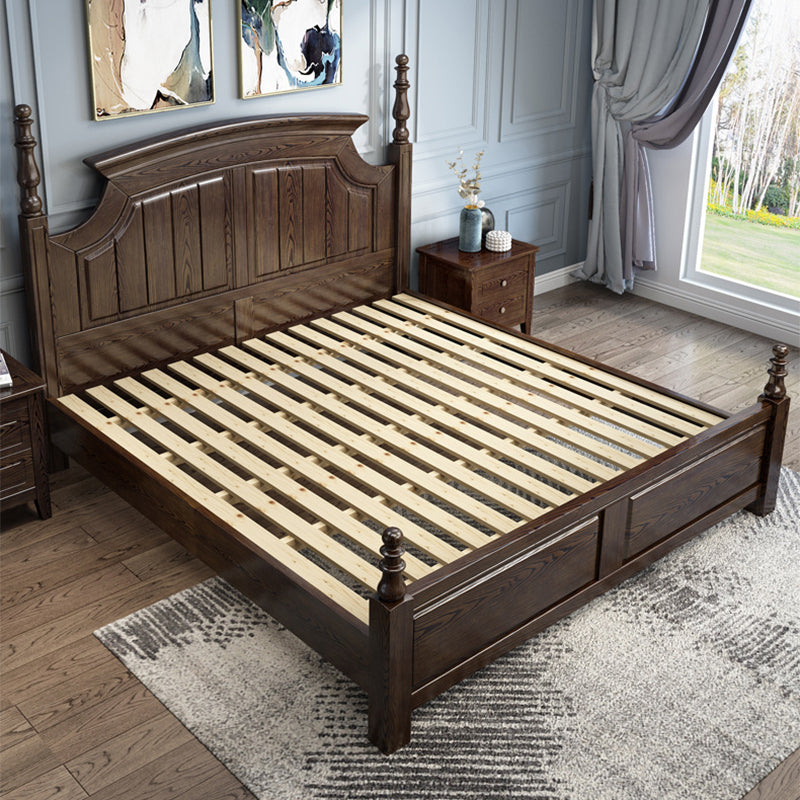 Rustic Style Bed Frame Solid Wood Standard Bed with Headboard Panel Full Clearhalo 'Bedroom Furniture' 'Beds' 'furn' 'furn_beds' 'Furniture' 6068047