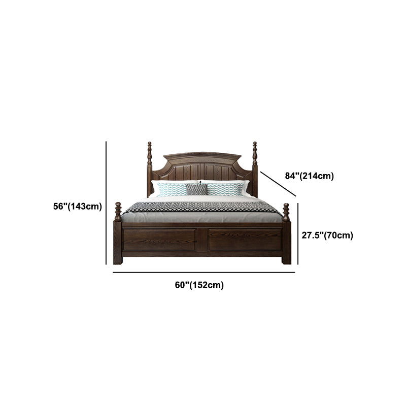 Rustic Style Bed Frame Solid Wood Standard Bed with Headboard Clearhalo 'Bedroom Furniture' 'Beds' 'furn' 'furn_beds' 'Furniture' 6068050