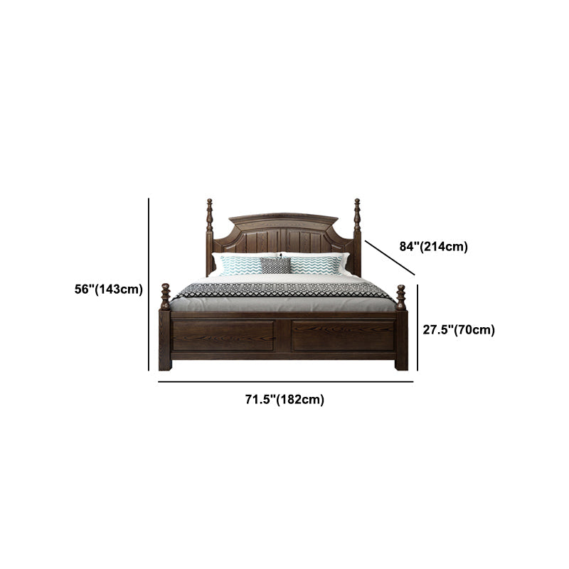 Rustic Style Bed Frame Solid Wood Standard Bed with Headboard Clearhalo 'Bedroom Furniture' 'Beds' 'furn' 'furn_beds' 'Furniture' 6068051