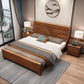 Panneau de lit broné rectangulaire avec lit de lit standard en noyer