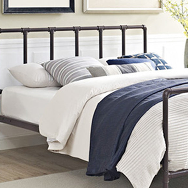 Industrial Style Bed Frame Iron Slat Bed with Headboard and Footboard Clearhalo 'Bedroom Furniture' 'Beds' 'furn' 'furn_beds' 'Furniture' 6068069