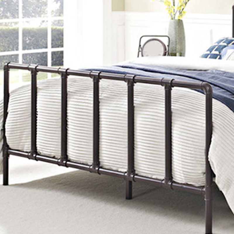 Industrial Style Bed Frame Iron Slat Bed with Headboard and Footboard Clearhalo 'Bedroom Furniture' 'Beds' 'furn' 'furn_beds' 'Furniture' 6068071