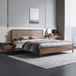 84.65 inch Wide Mid-century Bed Frame Solid Wood Bed with Headboard