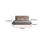 84.65 inch Wide Mid-century Bed Frame Solid Wood Bed with Headboard