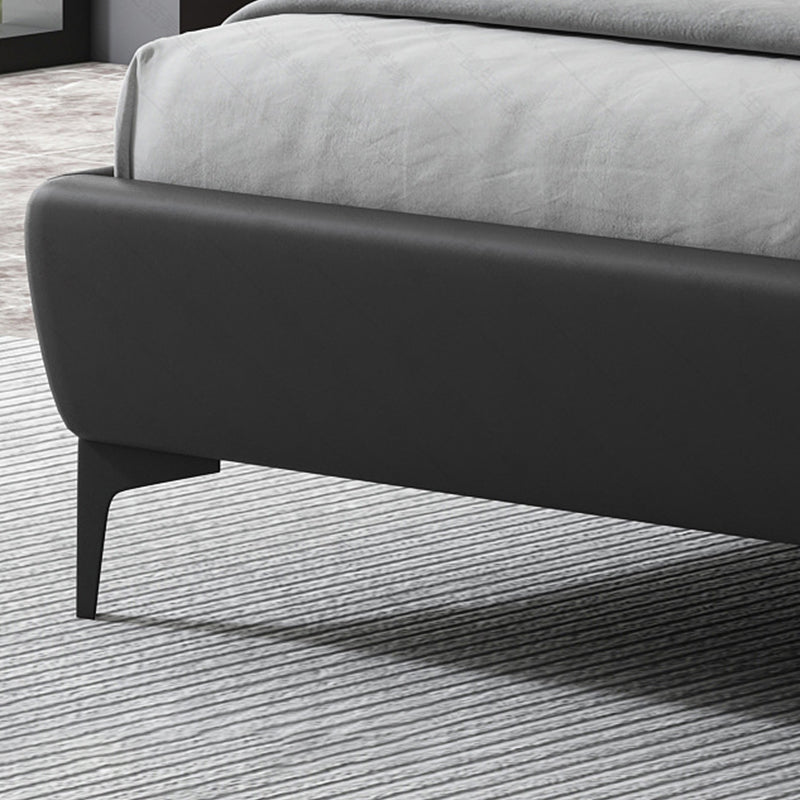 Lit standard moderne du milieu du siècle avec jambes et tête de lit à oreilles